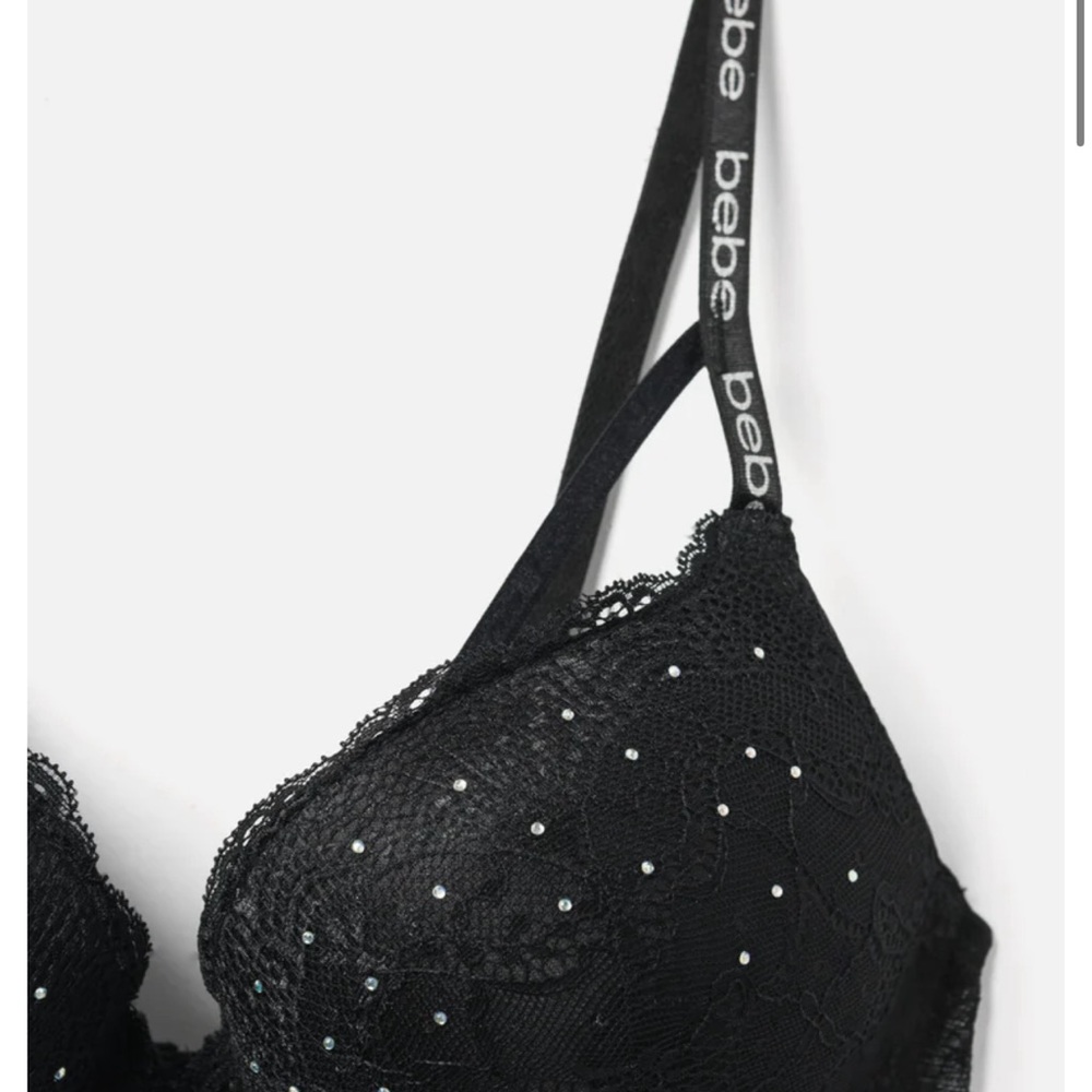 • Bebe Lace Rhinestone Bra - Picture 2 of 9